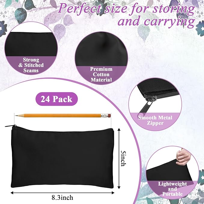 Legigo Blank Canvas Bag Zipper Pouch Makeup Bags Bulk - Image 2