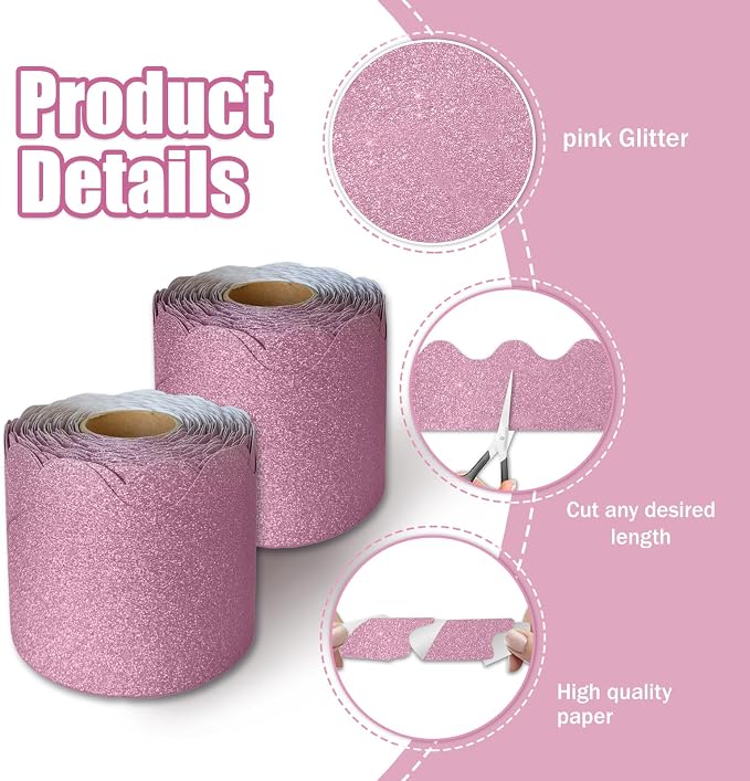 70Ft Shine Bulletin Board Borders，Scalloped Poster Boards Decorations Trim - Image 3