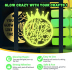 TECKWRAP Glow in Dark Matte Neon Adhesive Craft Vinyl Precut Sheets 12" x 12" 6 - Image 3