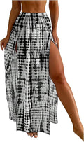 SHENHE Women's Swim Cover Up Skirt High Slit Tie Dye Beach Coverups Long Flowy by SHENHE