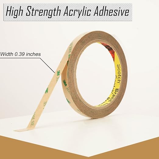 3M Double Sided Tape Heavy Duty Made of 300LSE 0.39"×36Ft Clear Mounting Tape - Image 2