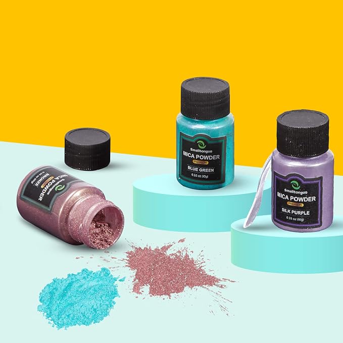 Smalltongue Mica Powder for Epoxy Resin, 72 Colors, 0.35 oz Bottles Mica Glitter - Image 6