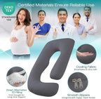 Sasttie Pregnancy Pillows for Sleeping, Jumbo U Shaped Cooling Full Body Pillow - Image 3