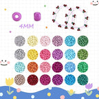 efivs arts 3500PCS 6/0 Glass Seed Beads, 24 Colors Small Beads Kit Bracelet - Image 2