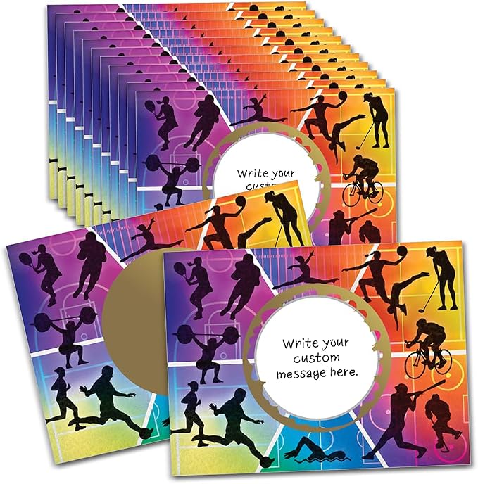 My Scratch Offs Sports Design DIY Scratch Off Cards, 3 x 4 inches, 20 Pack by MyScratchOffs
