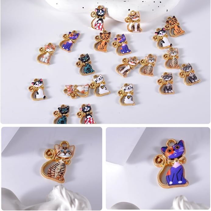 Bulk Gold Enamel Charms for Jewelry Making, Colorful Metal Charms Pendant for - Image 4