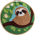 DIY Punch Needle Kit Cute Brown Sloth on Tree Branch by Unknown