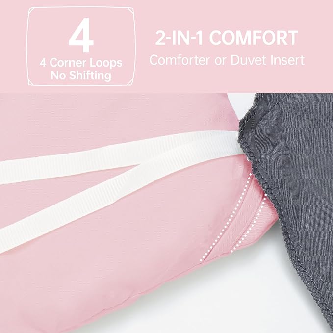 MUXHOMO Pink King Size Comforter Set, All Season Ultra Soft Down Alternative - Image 6