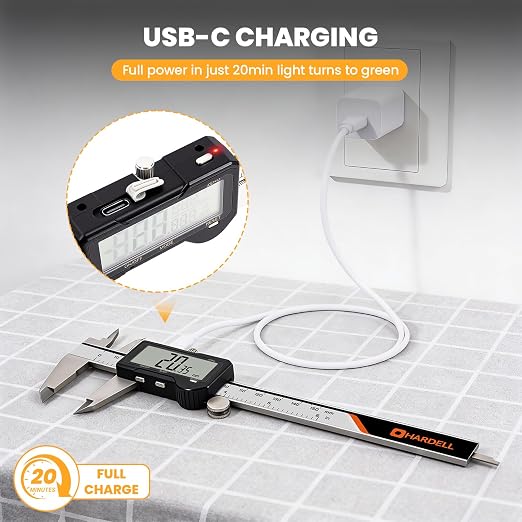 HARDELL Digital Caliper 6 Inch Rechargeable Calipers One-Key Reset | Caliper - Image 5