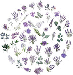 100 Pcs Lavender Purple Flower Stickers by Obujopal