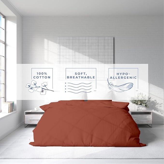 Kotton Culture 1 Pc Duvet Cover King Size-100% Egyptian Cotton 600 Thread Count - Image 5