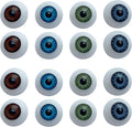 8 Pairs of 4 Colors 22mm Half Round Realistic Acrylic Eyes by Jashem