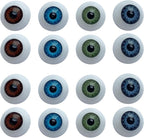 8 Pairs of 4 Colors 22mm Half Round Realistic Acrylic Eyes by Jashem