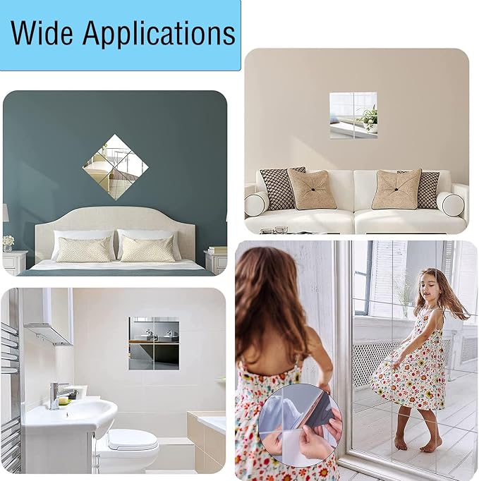 16" x 12" x 4Pcs Acrylic Mirror Sheets, Decorative Wall Mirrors | Flexible Full - Image 6