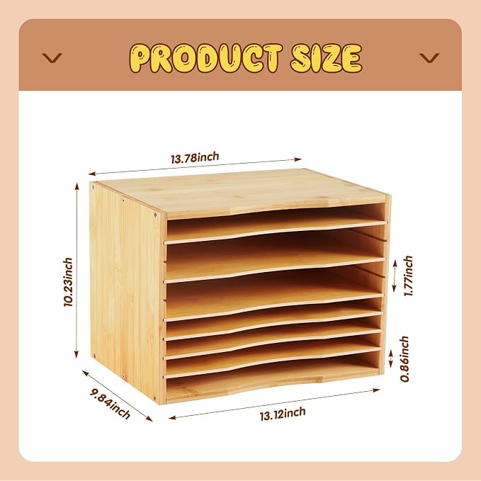 Ripeng 2 Pack Bamboo Puzzle Holder Rack, 7-Tier Adjustable Storage Organizer - Image 3