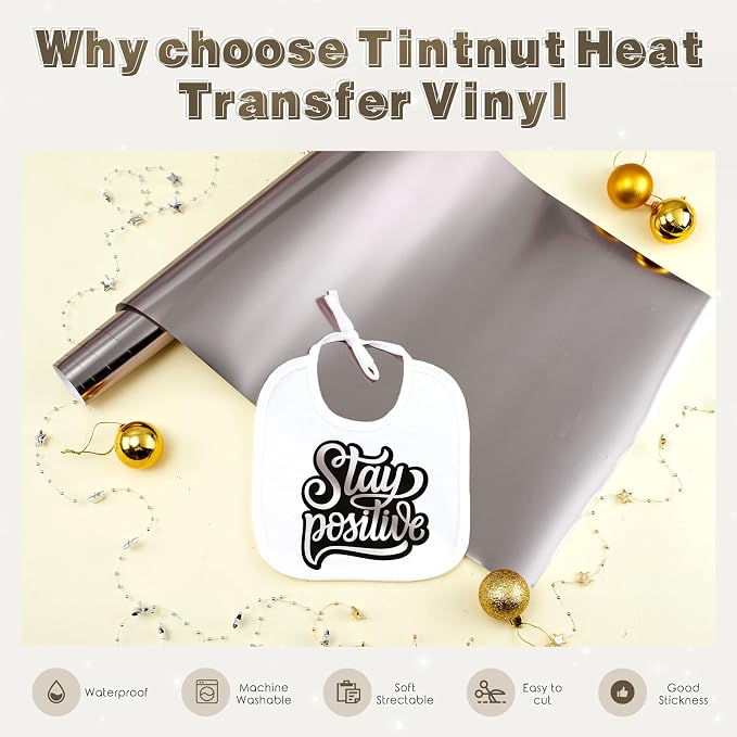Tintnut Lime Color Holographic HTV Vinyl Roll, easy cut & weed, stretch washable - Image 3