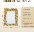 Cuspin 5x7 Picture Frame Gold Picture Frames, Ornate Vintage Ginkgo Leaf - Image 5