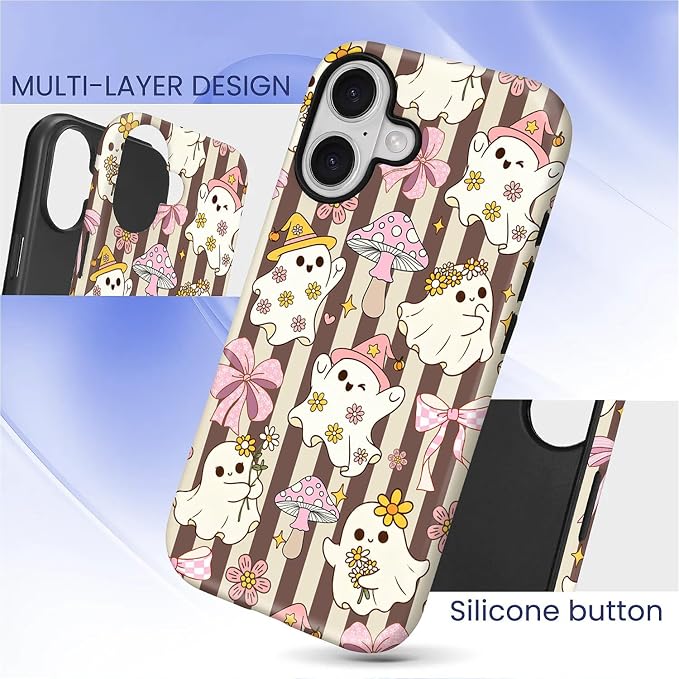 Case for iPhone 17, Scratch Resistant Hybrid Double Layer Hard Shell，Cute - Image 3
