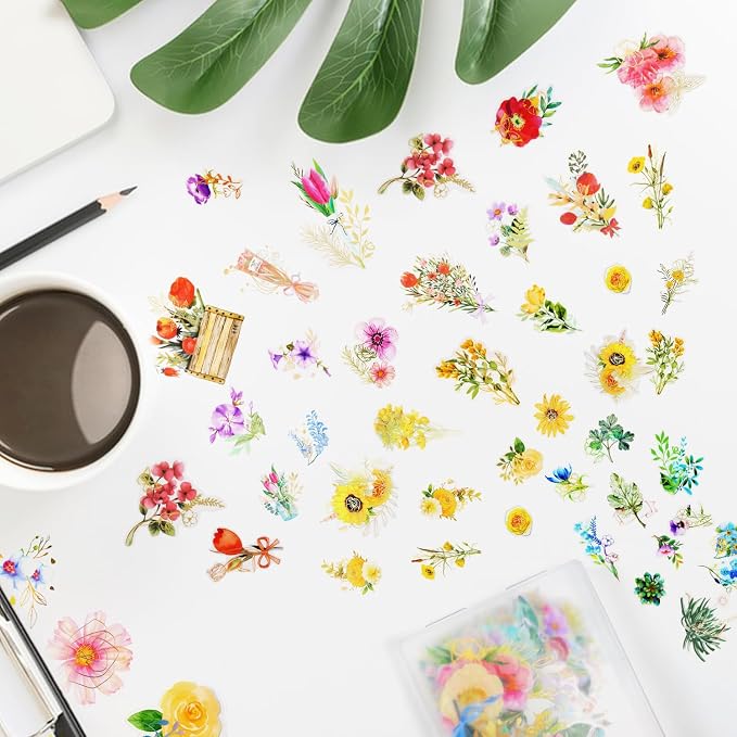 240Pcs Gilt Flower Stickers for Scrapbooking, Self-Adhesive Floral Stickers - Image 7