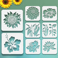 8 Pcs Large Flower Stencils for Painting, 11.81 X 11.81 Inch Flower Stencils by FRAGRANTGARDEN