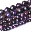 Natural Purple Tiger Eye Beads Round Loose Stone Beads Energy Gemstone Healing by NaturalStoneBeads