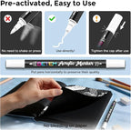 Betem Dual Tip Acrylic Paint Pens, 2 White Paint Markers - Image 5