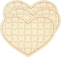 3 Pack Blank Wooden Heart Shaped Jigsaw Puzzle 11.2x8.4 Inch Unfinished Wooden by Cregugua