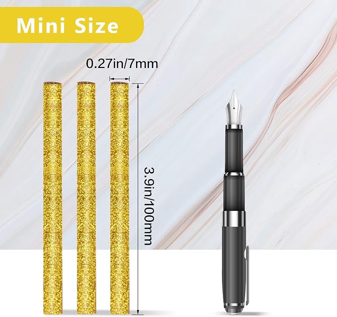 Manarty Glitter Gold Hot Glue Stick, Adhesive EVA Glue Sticks Standard - Image 2