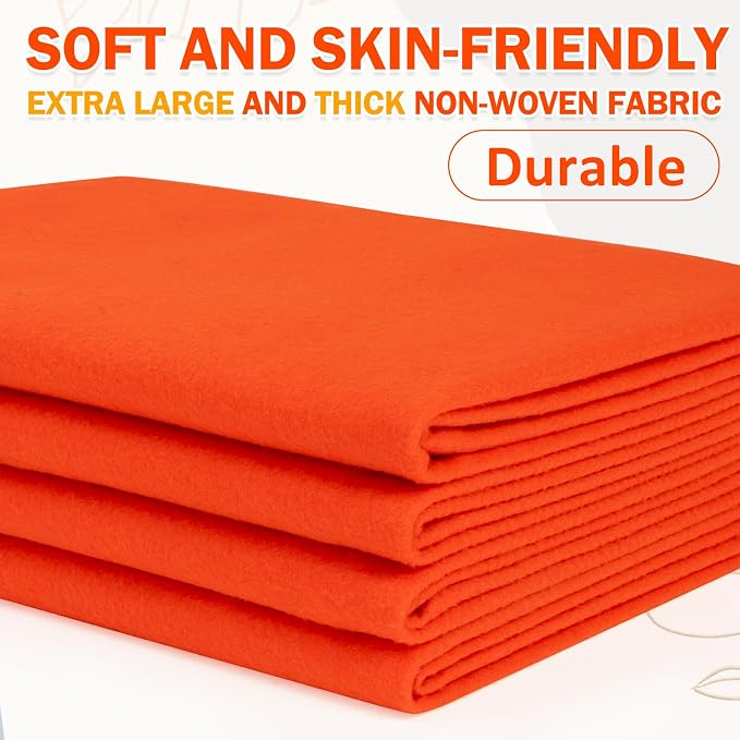 XSEINO Orange Large Felt Fabric 72" X 36 ", 1.4 mm Thick Soft Felt Fabric Sheet - Image 6