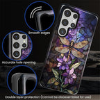 for Samsung Galaxy S25 Ultra Case, Stained Glass Dragonfly Pattern Glossy 2 in - Image 5