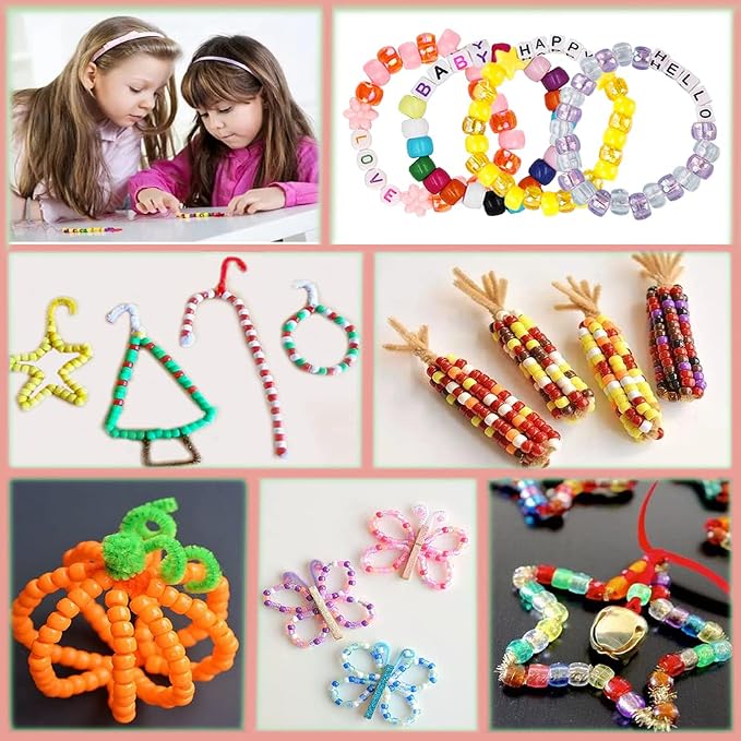 LIS HEGENSA 1300 Pcs DIY Childrens Crafts Beads Friendship Bracelet Kit - Image 5