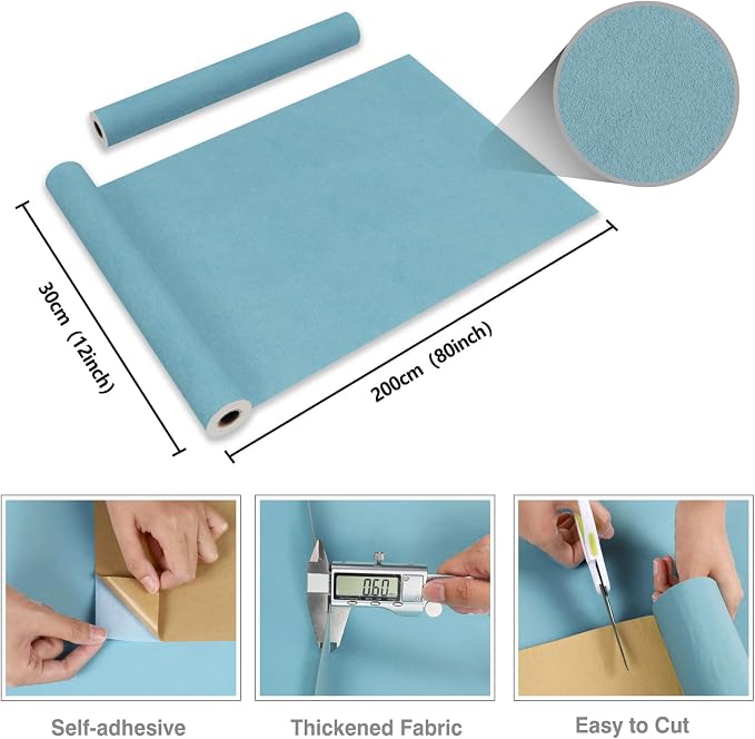 CRE8TIVE Baby Blue Felt Drawer Liner Self Adhesive Velvet Flocking Liner - Image 8