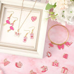 SANNIX 110Pcs/55 Pairs Pink Charms, Valentine Charms - Image 3