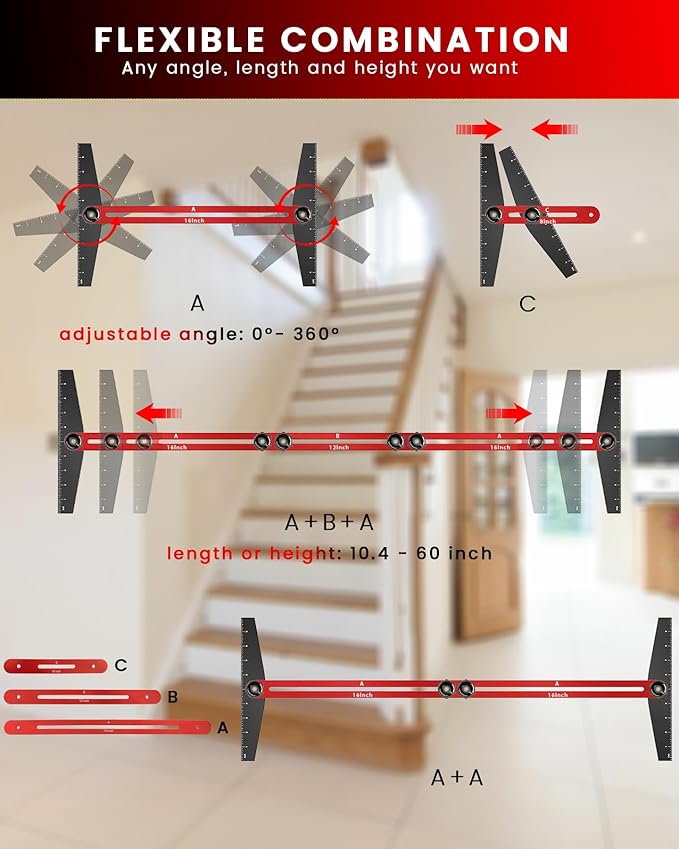 TANYO Stair Tread Template Tool, Adjustable - Image 2