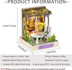 Miniature House Kit, CUTEROOM Tiny House Kit Wooden Dollhouse Kit Mini House - Image 2