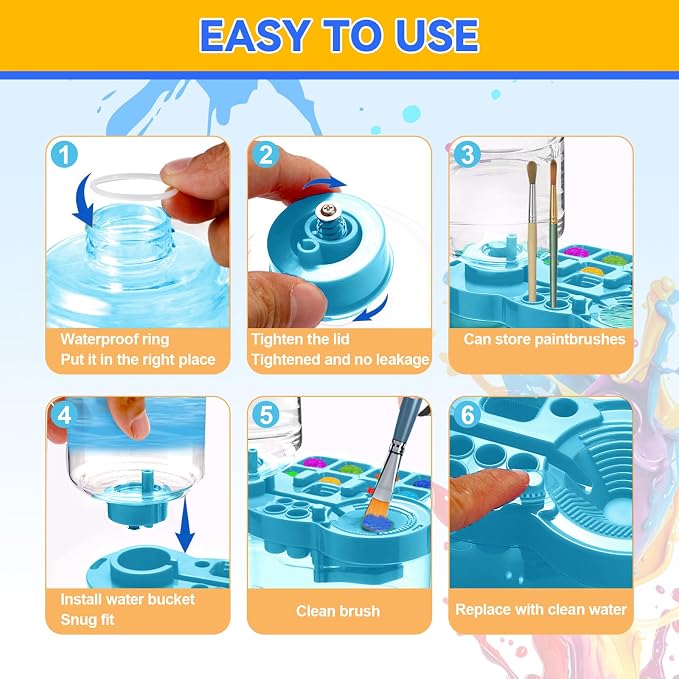 Upgraded Paint Brush Cleaner Tool, Brush Rinser Cup Painting Running Water - Image 4