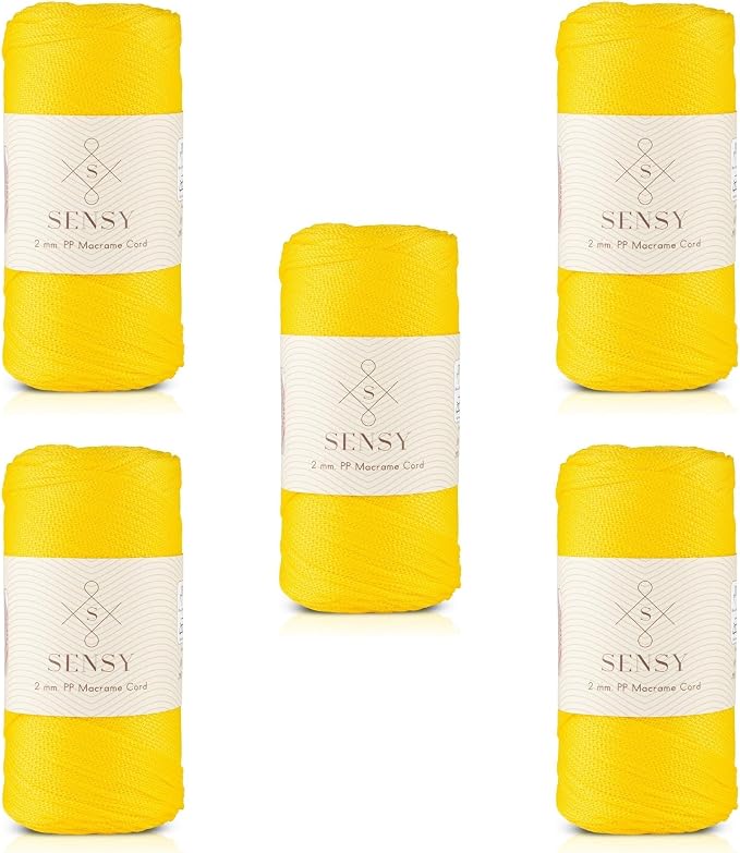5 Skeins of Sensy Premium 2mm 251 Yards Polyester Rope 100% Polypropylene Cord by SSENSY