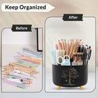 SKYDUE 360 Degree Rotating Desk Organizer, Dual-Purpose Pencil Pen Holder - Image 4