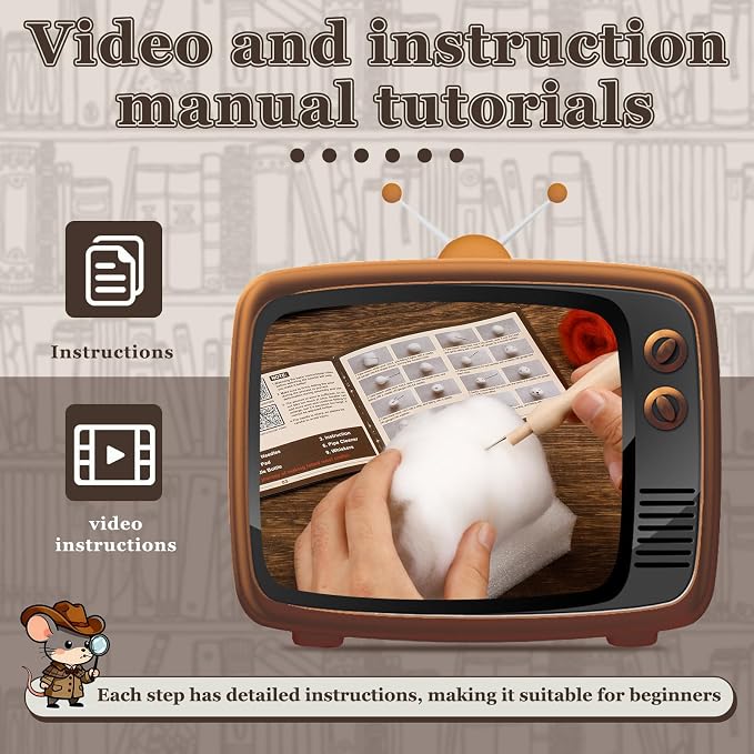 Mayboos Needle Felting Kit, Mouse Animal Needle Felting Beginner Kits - Image 3