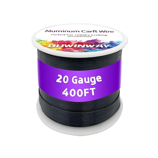 20Gauge Black Aluminum Crafts Wire 400FT, by ouwinway