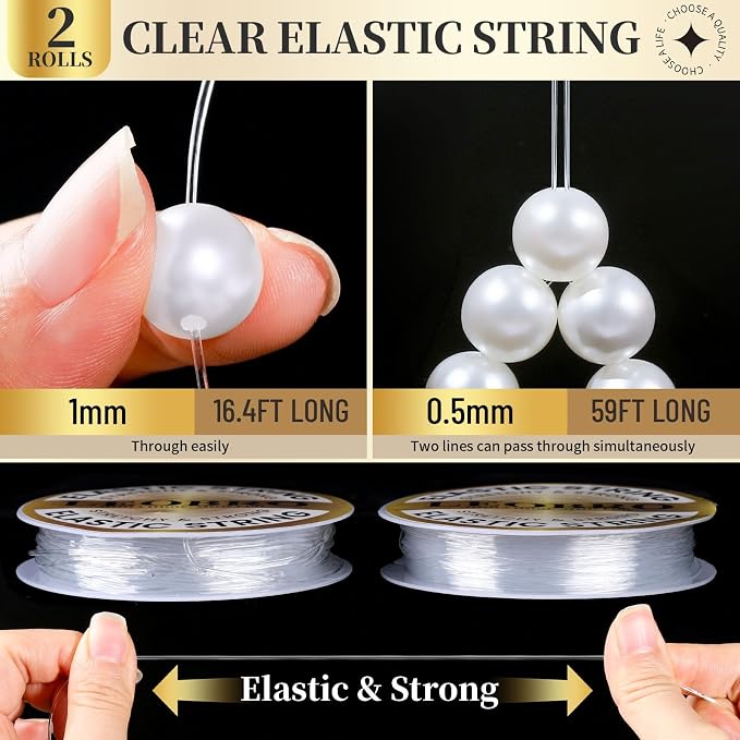 LEOBRO Pearl Beads for Bracelets, Friendship Bracelet Kit, Crafts & DIY Jewelry - Image 4