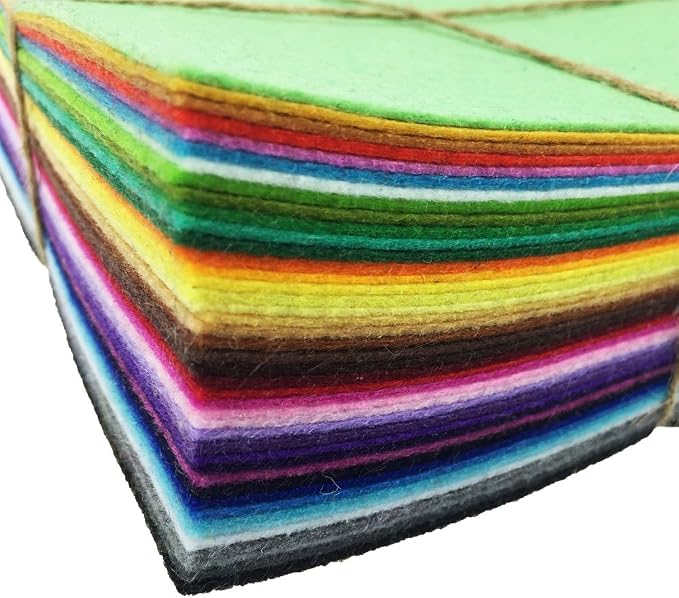 42pcs 6 x 6 inches Felt Fabric Sheet Assorted Color Felt Pack DIY Craft Squares - Image 4