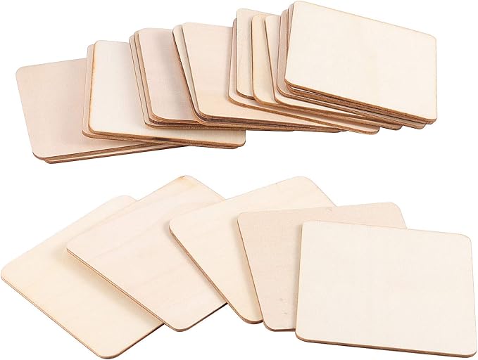 ZOENHOU 150 PCS 4 x 4 Inch Unfinished Wood Squares Bulk, Blank Basswood Sheets - Image 4
