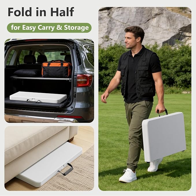 Folding Table, 36 Inch Square Foldable Card Table - Image 6