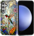 for Samsung Galaxy S25 Plus Case, Hummingbird Wildflower Stained Glass Pattern by Teonvpu