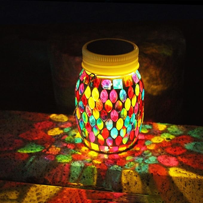 Mosaic Lanterns Outdoor Garden Decor Waterproof Lights, Solar Mosaic Christmas - Image 7