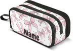 Custom Pink Bows Dots Pencil Case Box Boys Girls Personalized Name Large Pencil by BOENLE-WELCOMEYOURCOMING