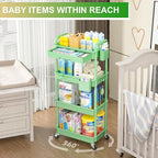 Goovilla 4 Tier Rolling Utility Cart Organizer - Image 6