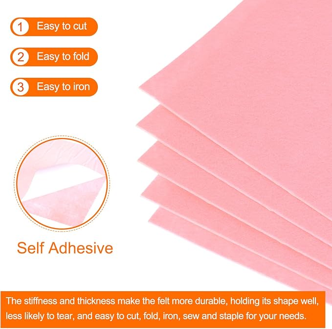 MECCANIXITY Adhesive Felt Sheets, Felt Fabric Crafts Back Adhesive Felt Sheets - Image 4