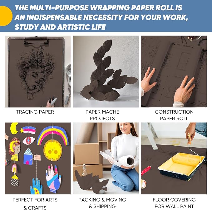 Chocolate Brown Wrapping Paper, Birthday Father's Day Bouquet Flower Gift Wrap - Image 5